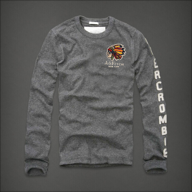 Abercrombie Fitch Hombres De Cuello Redondo Largo Remera AF5960